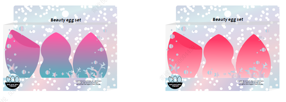 Miniso Colorful Series Gradient Color Makeup Sponges Set (3 pcs)