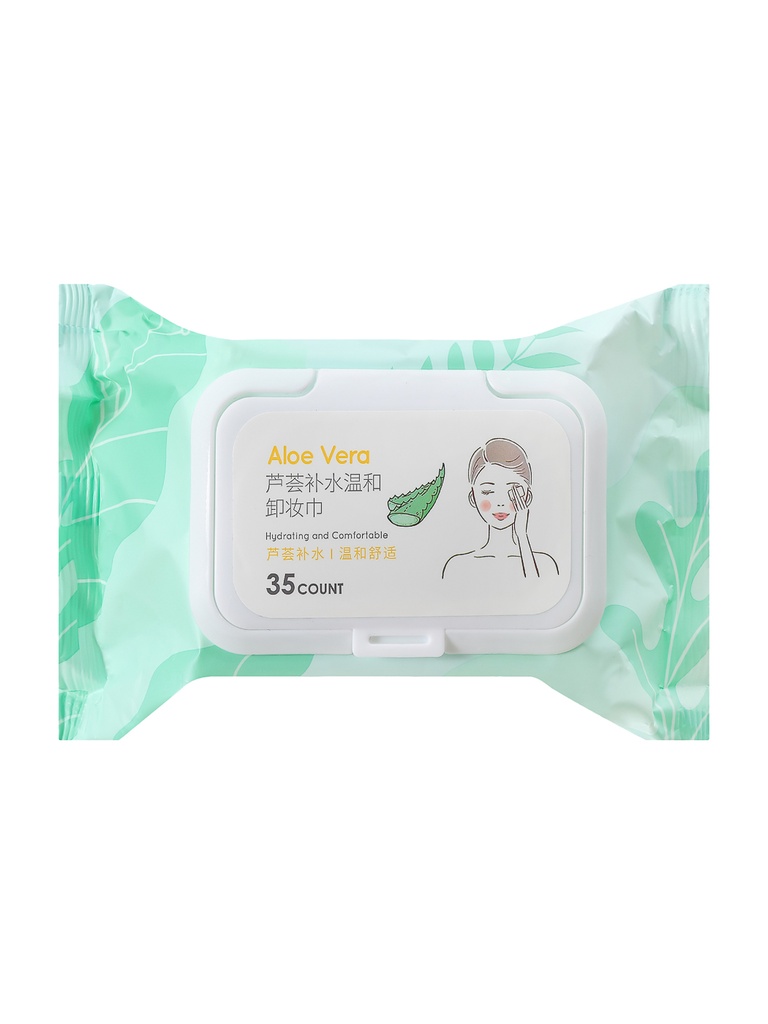 Aloe Vera Moisturizing Gentle Makeup Removal Wipes (35 Wipes)