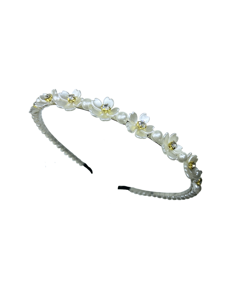 Kids Glitter Pearl & Flower Headband