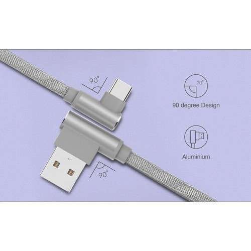 2M double elbow fabric braided TYPE-C data cable -YO