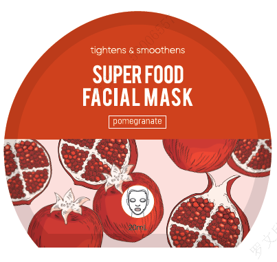 Super Food Facial Sheet Mask(Pomegranate)