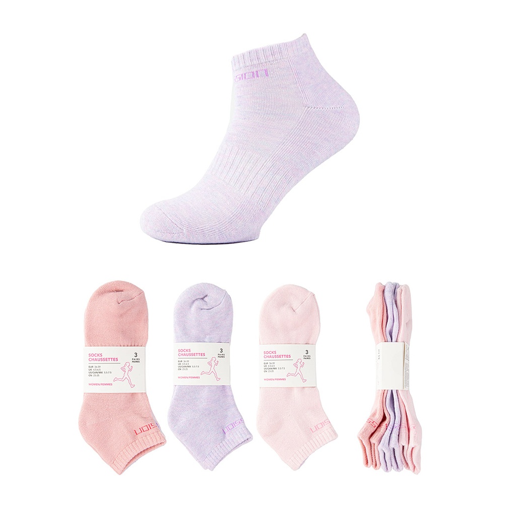 Anti-Wear Womens Athletic Socks 3 Pairs(Pink)