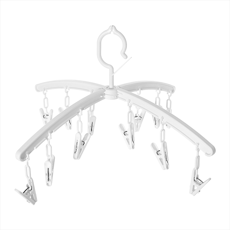 Foldable Clothespin Hanger (White)