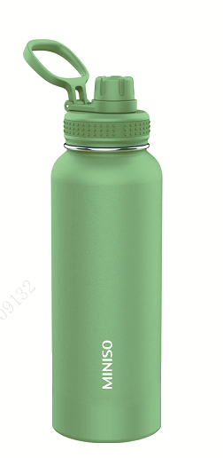 Solid Color Handheld Stainless Steel Water Bottle 1.4L(Green)