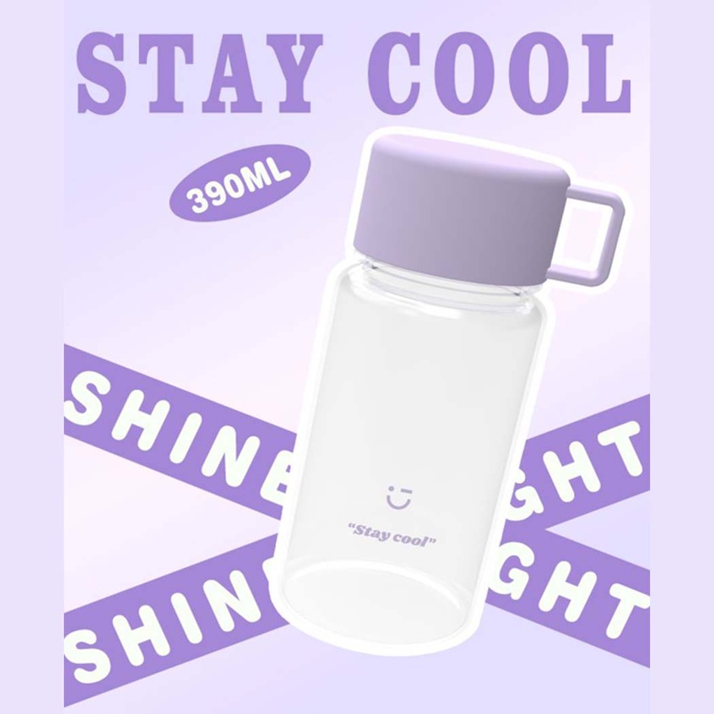 Solid Color Plastic Bottle with Handle (390mL)(Purple)