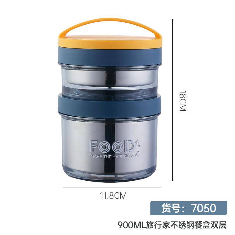 Traveler 900Ml Stainless Steel Lunch Box Double