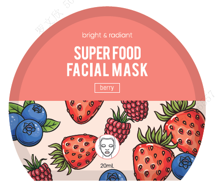 Super Food Facial Sheet Mask(Berry)