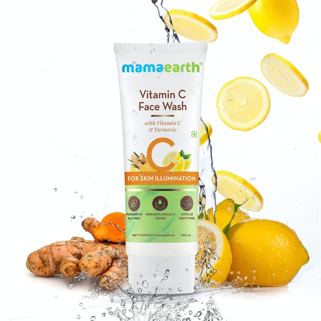Mamaearth Vitamin C Face Wash with Vitamin C and Turmeric for Skin Illumination – 100ml