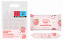 Miniso Strawberry Extract Wet Wipes (20 wipes x 4 Packs)