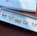 Minimalist Design Women's Stud Earrings Set