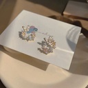 Women's Crystal Butterfly Stud Earrings
