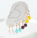 Mini purple lock earings（4 Pairs）