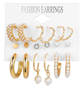 Fashion Retro Gold Earrings: 9 Pair Hoop Earring Set For Women