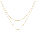 Golden Beads & Circle Double Layer Choker Necklace