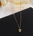 Exquisite Gold Color Metal Heart Pendant Necklace