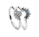 Celestial Sparkling Sun and Moon Ring Set