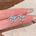 Blue Ocean Small Pentagonal Star Earrings