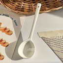 Cream Style Ceramic Flat Spoon (Cream)