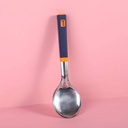 Blue handle short rice spoon