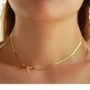 Classic Style Bow Knot Stainless Steel Plating 18k Gold Plated Necklace