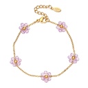 Elegant Simple Style Flower 304 Stainless Steel 14K Gold Plated Jewelry Set Bracelets