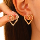 Big Hoop earrings Decorative Shiny Heart shaped earrings