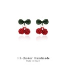 Silver Needle Fashion Crystal Bow Knot Studs Earrings