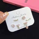 Trendy White Gold Color Ear Stud Set 02