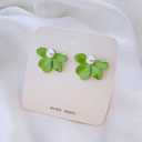 Green Leaf Pearl Earrings