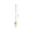 Long Stirring Stainless Steel Gold Ice Round Spoon