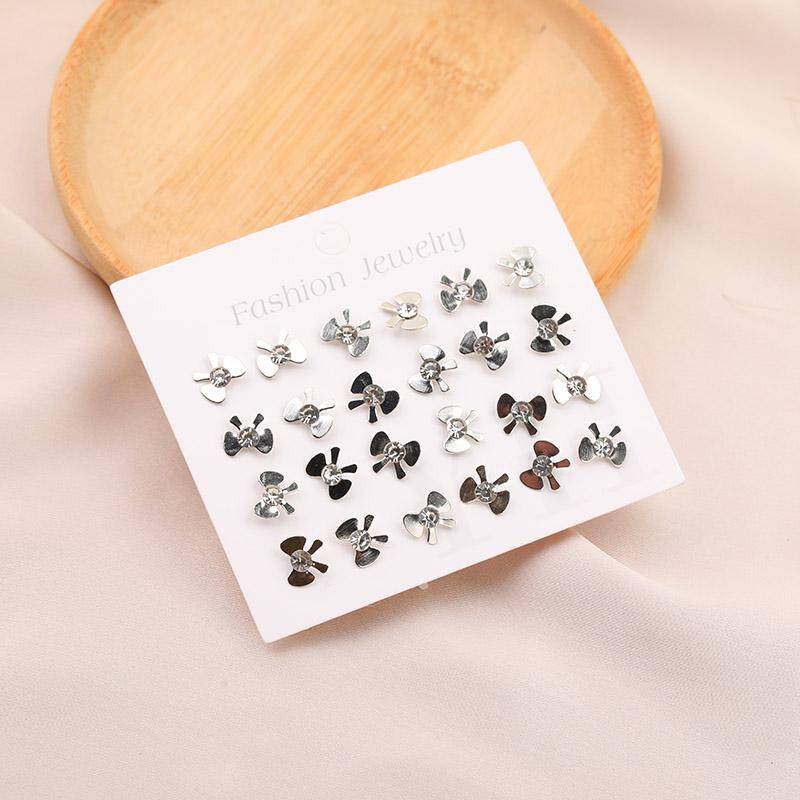 Fashionable 12-Pair Stud Earrings