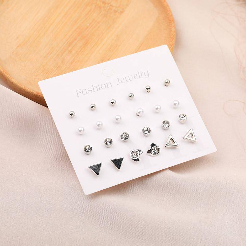 Elegant 12-Pair Stud Earrings Set – Perfect for Daily Wear