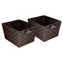  Woven Fabric  Brown Storage Basket 30.5*20.3*25.4cm