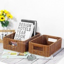 Hand Woven Dark Brown Storage Basket