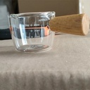 Wooden Handle Transparent Glass Milk Jug