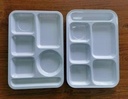 Rectangular White Plate (6 Compartment) 14 inches