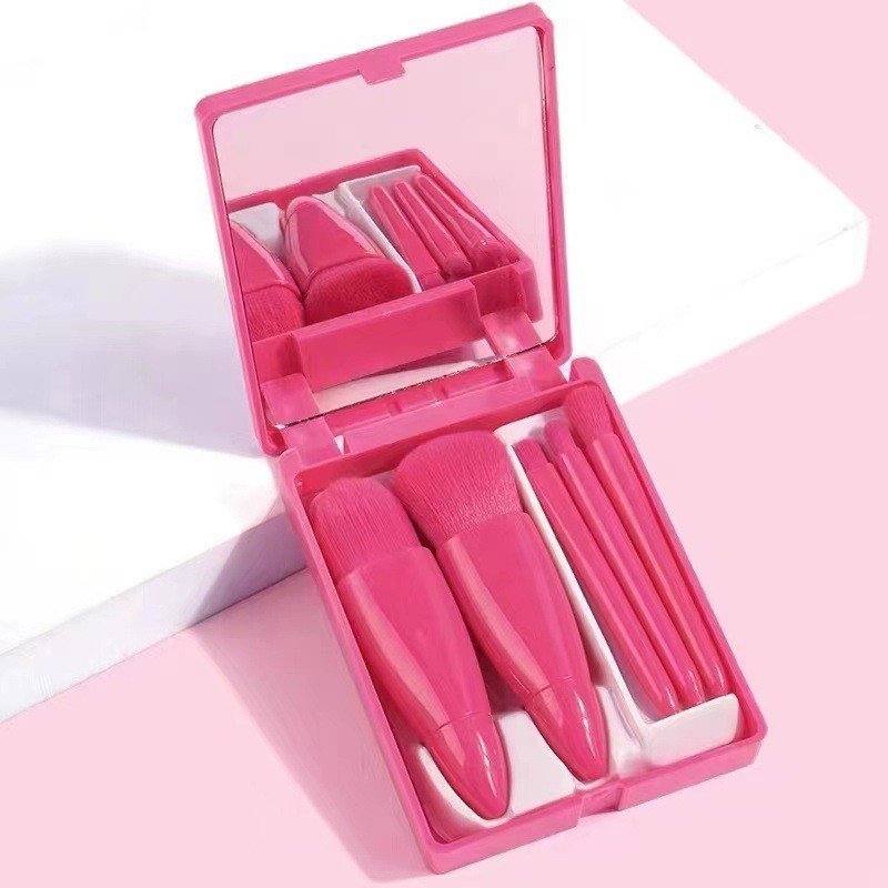 5Pcs Makeup Brush Set with Mirror