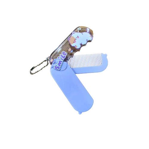 Foldable comb with mirror