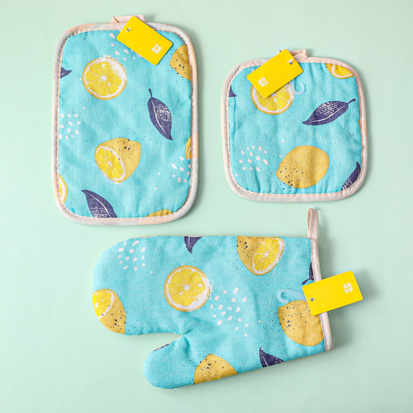 Cotton and linen lemon heat insulation pad 17*25