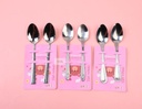 Two Pink Card Small Spoons Set