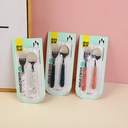 Small marble-patterned fork and spoon set (2 pieces)