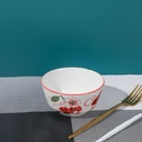 4.5-inch European-style ceramic bowl with colorful cherries
