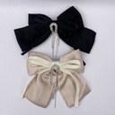 Black and Cream color Bow Clip 