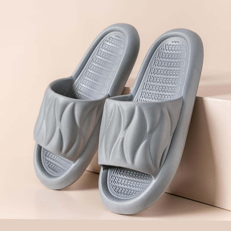 Striped men's home slippers grey A442-42-43-OH