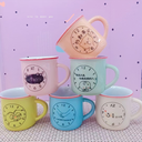 Colorful clock ceramic tea cup 70ml