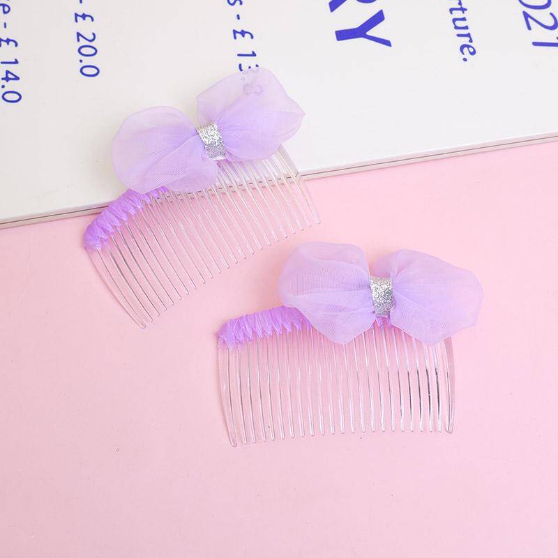 Purple lace bow comb