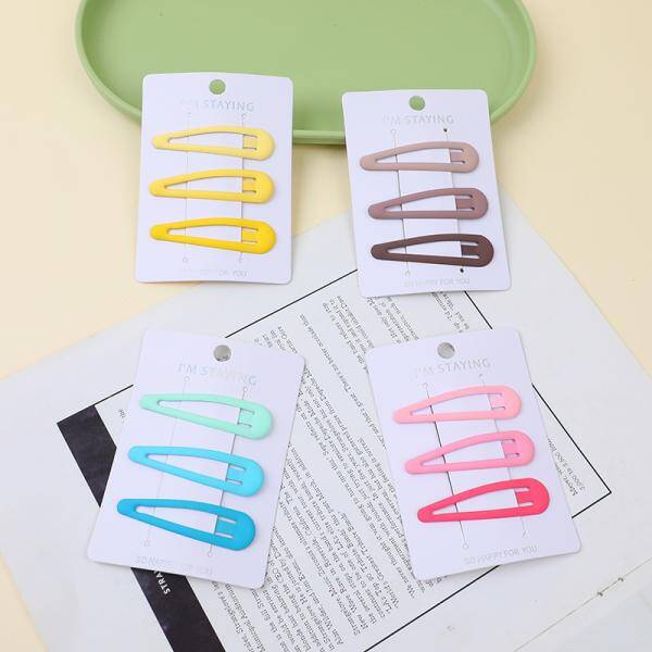 Early autumn solid-colored BB clasp 3pcs