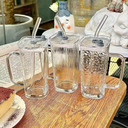 Square handle glass cup (with color box)