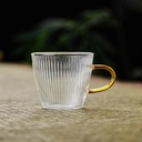 Striped small size glass tea cup 8805