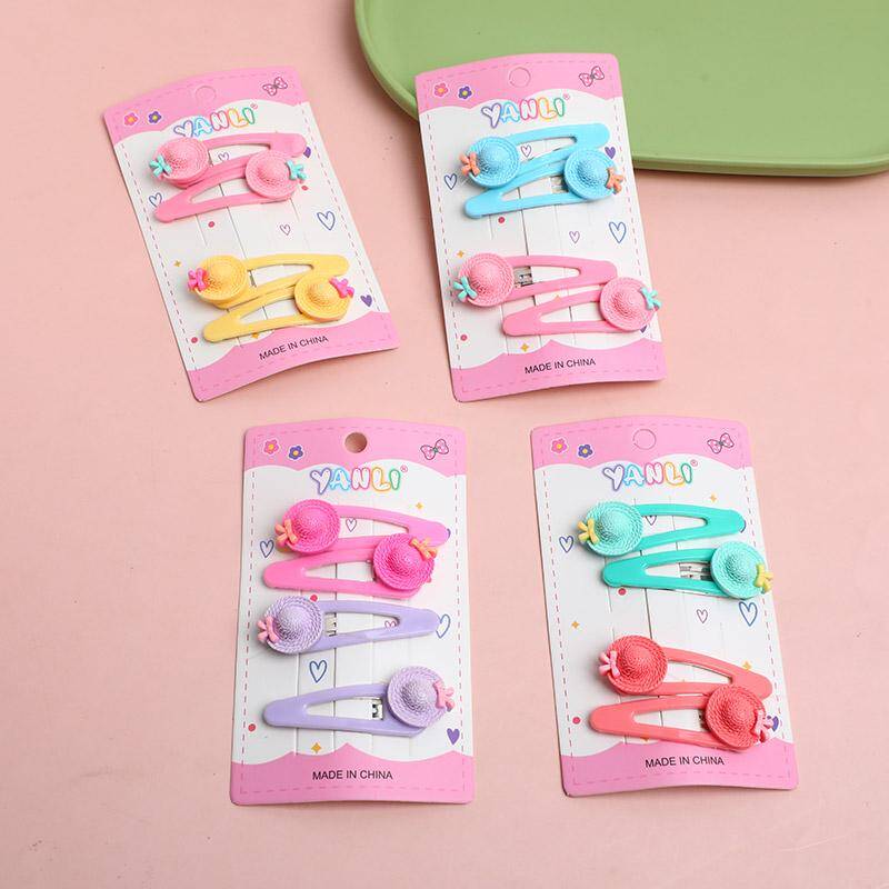 Children's small hats hair clips 4 pcs